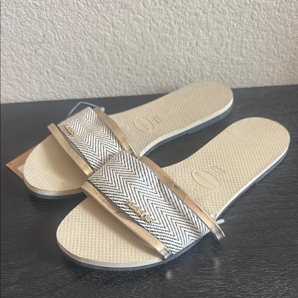 Havaianas Sand Grey Women’s Slides Size 11 New